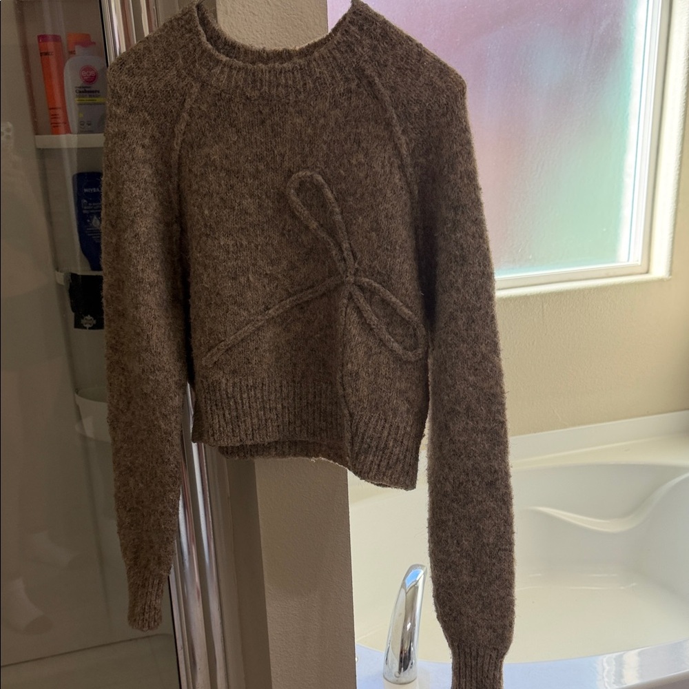 American Eagle Outfitters Textured Brown Sweater